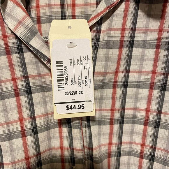 Women’s CJ Banks Fitted Plaid Button Up Shirt Plus Size 2X - Picture 6 of 7